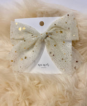 Load image into Gallery viewer, MaMer Valentina Party Bow - Vanilla Golden Stars