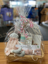 Load image into Gallery viewer, Newborn Baby Care Package in Wicker Gift Basket (Pretty in Pink)
