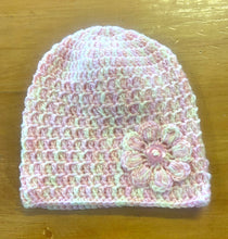Load image into Gallery viewer, Merino Knitted Flower Beanies - 0-3 months