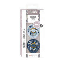 Load image into Gallery viewer, BIBS x LIBERTY Pacifiers 2 Pack Chamomile Lawn - Baby Blue Mix

