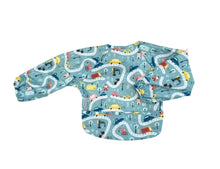 Load image into Gallery viewer, Silly Billyz Wipe Clean Long Sleeve Bib - Road Map