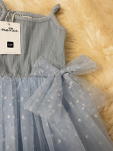 Load image into Gallery viewer, MaMer Valentina Party Bow - Blue Silver Dots