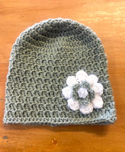Load image into Gallery viewer, Merino Knitted Flower Beanies - 0-3 months