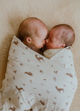 Load image into Gallery viewer, Over the Dandelions Organic Muslin Swaddle - Woodlands