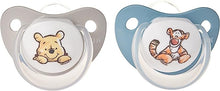 Load image into Gallery viewer, NUK Star Disney Winnie the Pooh Silicone Soother 2 pack - Choose from Blue, Pink, Green