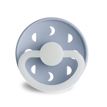 Load image into Gallery viewer, Frigg Silicone Moon Phase Pacifier 2 pack - Powder Blue Night (GLOW IN THE DARK)