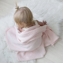 Load image into Gallery viewer, Living Textiles Organic Cot Cellular Blanket - Rose Quartz
