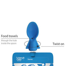 Load image into Gallery viewer, Cherub Baby Universal Food Pouch Spoon 2 pack - Blue & Green