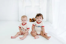 Load image into Gallery viewer, Child of Mine - Scarlet Trim Bodysuit - Blue Vintage Toys