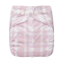 Load image into Gallery viewer, Bear & Moo Reusable OSFM Cloth Nappy - Blush Gingham