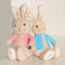 Load image into Gallery viewer, Peter Rabbit & Flopsy Bunny Silky Bean Rattles 19cm