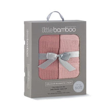 Load image into Gallery viewer, Little Bamboo Cellular Blanket 2 pack - Dusty Rose