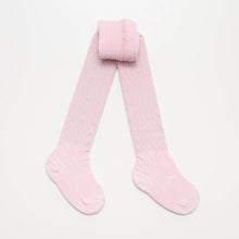 Load image into Gallery viewer, Lamington Merino Cable Tights - Cherry Blossom