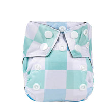 Load image into Gallery viewer, Bear & Moo Newborn Cloth Nappy - Coastal Checks
