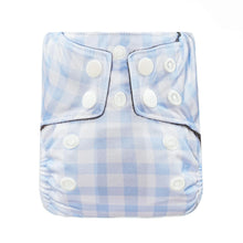 Load image into Gallery viewer, Bear & Moo Newborn Cloth Nappy - Cornflower Gingham