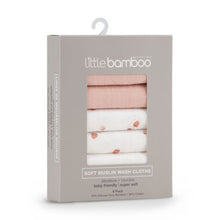 Load image into Gallery viewer, Little Bamboo Soft Muslin Wash Cloths - 6 pk (Dusty Rose)