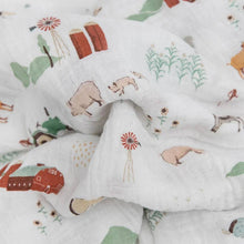 Load image into Gallery viewer, Little Unicorn Cotton Muslin Swaddle - Farmyard