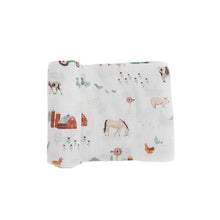 Load image into Gallery viewer, Little Unicorn Cotton Muslin Swaddle - Farmyard