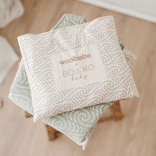 Load image into Gallery viewer, Woolbabe x Bo & Ko Collab Duvet Weight Front Zip Sleeping Bag - Flax Ngaru 2-4 yrs