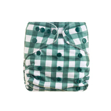 Load image into Gallery viewer, Bear &amp; Moo Reusable OSFM Cloth Nappy - Forest Gingham

