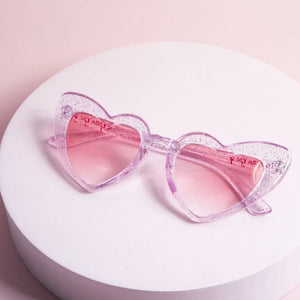 Glitter Girl Sparkling Heart Kids Sunglasses - GG Pink