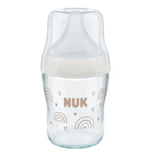 Load image into Gallery viewer, Nuk Perfect Match Glass Bottle 120ml - Temperature Control - Anti Colic Vent - 0m+ (Rainbow)