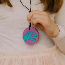 Load image into Gallery viewer, Jellystone Silicone Necklace - Dino Pendant - Purple
