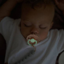 Load image into Gallery viewer, Frigg Silicone Moon Phase Pacifier 2 pack - Blush Night (GLOW IN THE DARK)