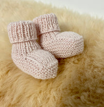 Load image into Gallery viewer, 100% Pure Merino Newborn Booties - Roll Down Top