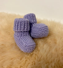 Load image into Gallery viewer, 100% Pure Merino Newborn Booties - Roll Down Top