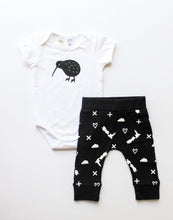 Load image into Gallery viewer, From NZ With Love Black &amp; White Kiwi Bodysuit &amp; Pants Set
