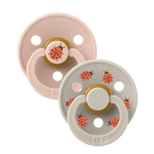 Load image into Gallery viewer, BIBS Studio Colour Pacifier 2 pack - Ladybug Blush Mix