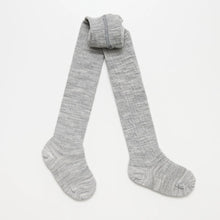 Load image into Gallery viewer, Lamington Merino Cable Tights - Light Grey Marle