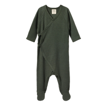 Load image into Gallery viewer, Nature Baby Merino Pointelle Kimono Stretch & Grow - Thyme