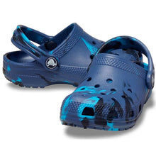 Load image into Gallery viewer, Crocs Classic Marbled Clogs - Toddler - Navy/Multi