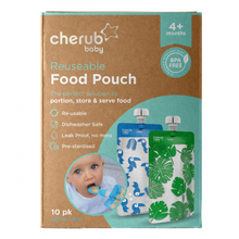 Load image into Gallery viewer, Cherub Baby Reusable Food Pouches 10pk - Toucan &amp; Rainforest
