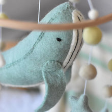 Load image into Gallery viewer, Tik Tak Design Co. Mint Whale Baby Mobile