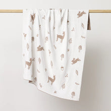 Load image into Gallery viewer, Over the Dandelions Organic Cotton Blanket - Woodlands in Mushroom