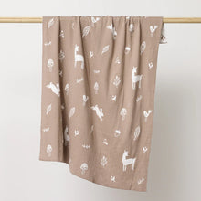 Load image into Gallery viewer, Over the Dandelions Organic Cotton Blanket - Woodlands in Mushroom