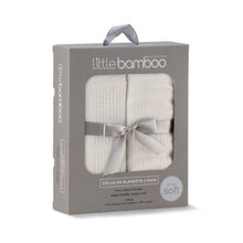 Load image into Gallery viewer, Little Bamboo Cellular Blanket 2 pack - Natural