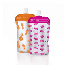Load image into Gallery viewer, Cherub Baby Reusable Food Pouches 10pk - Neon Melon & Pineapple