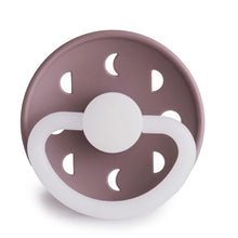 Load image into Gallery viewer, Frigg Latex Moon Phase Pacifier 2 pack - Twilight Mauve Night (GLOW IN THE DARK)