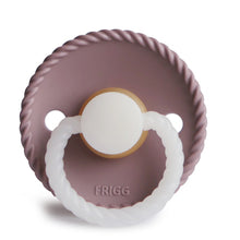 Load image into Gallery viewer, Frigg Rope Latex Pacifier 2 pack - Twilight Mauve Night (GLOW IN THE DARK)