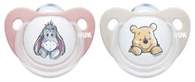 Load image into Gallery viewer, NUK Star Disney Winnie the Pooh Silicone Soother 2 pack - Choose from Blue, Pink, Green