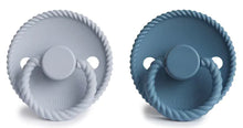 Load image into Gallery viewer, Frigg Silicone Rope Pacifier 2 pack - Ocean View/Powder Blue