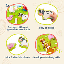 Load image into Gallery viewer, B. Peek & Explore Chunky 8 piece Puzzle - Farm Animals