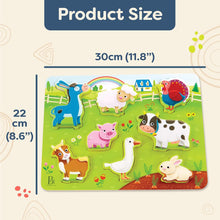 Load image into Gallery viewer, B. Peek & Explore Chunky 8 piece Puzzle - Farm Animals