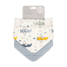 Load image into Gallery viewer, All4Ella Bandana Bibs 2pk – Reversible - Planes
