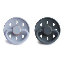 Load image into Gallery viewer, Frigg Silicone Pacifier 2 pack - Moon Phase - Powder Blue/Slate