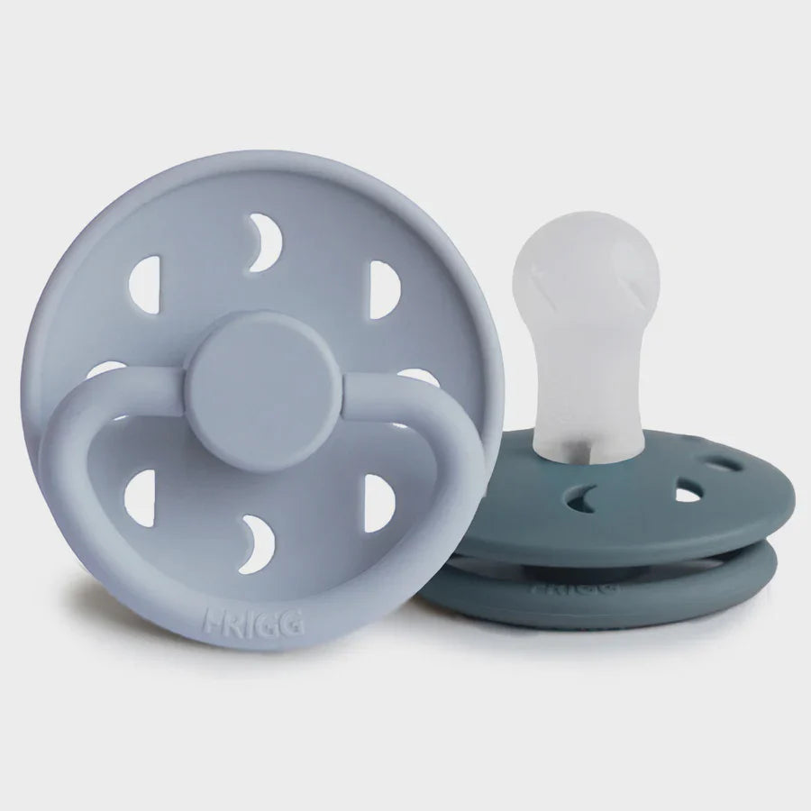Frigg Silicone Pacifier 2 pack - Moon Phase - Powder Blue/Slate